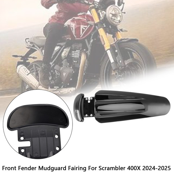 2024-2025 Scrambler 400X Front Fender Mudguard Fairing Black Generic 2024-2025 Scrambler 400X Front Fender Mudguard Fairing Black Generic
