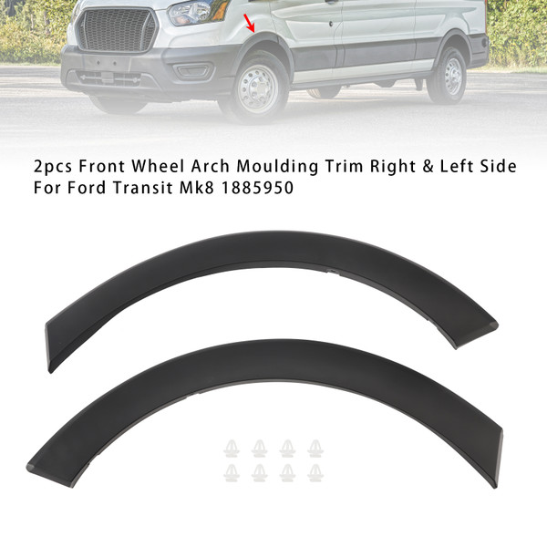 2014-2022 Ford Transit Mk8 2pcs Front Wheel Arch Moulding Trim Right & Left Side Generic 2014-2022 Ford Transit Mk8 2pcs Front Wheel Arch Moulding Trim Right & Left Side Generic