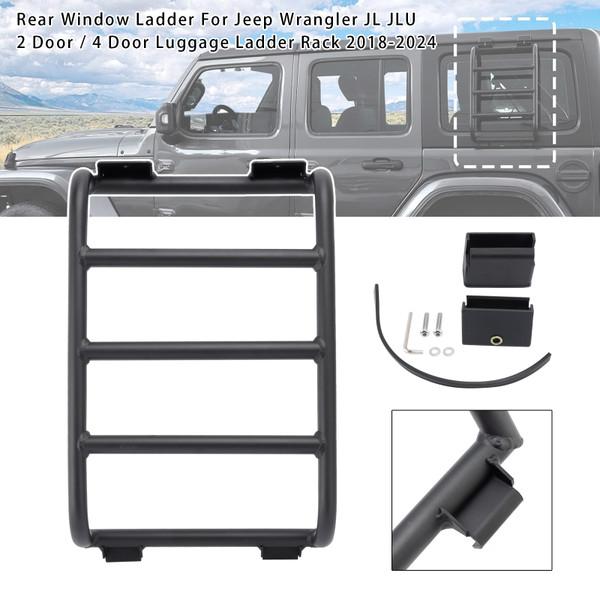 2018-2024 Jeep Wrangler JL JLU 2 Door & 4 Door Rear Window Ladder Generic