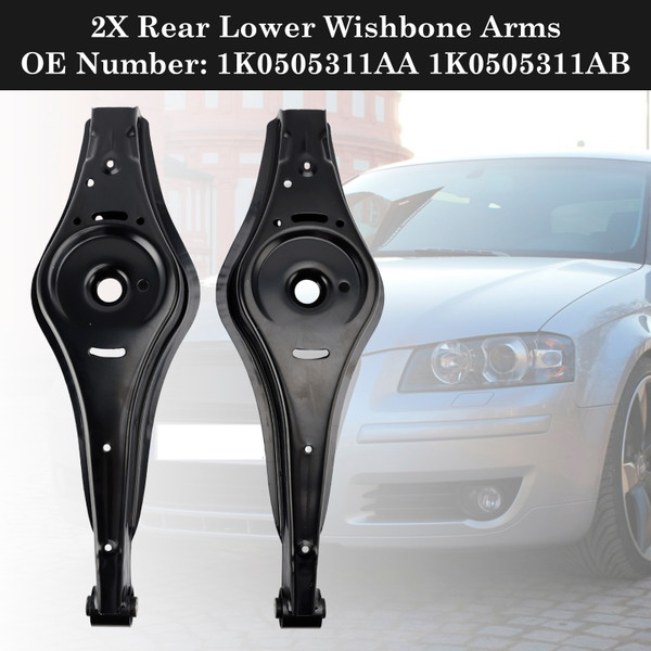 VW BEETLE CC EOS GOLF JETTA TIGUAN 2X Rear Lower Wishbone Arms 1K0505311AA 1K0505311AB Generic