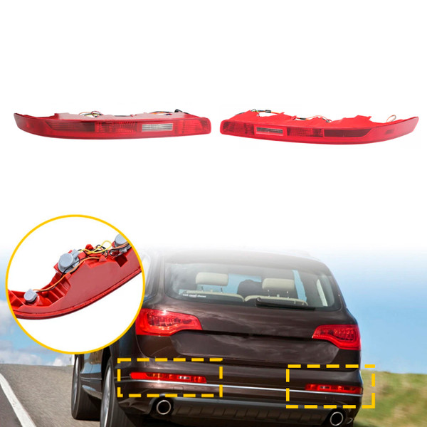 2007-2015 Audi Q7 US version Left+Right Rear Bumper Reflector Tail Light Lamp Red Lens 4L0945095A Generic