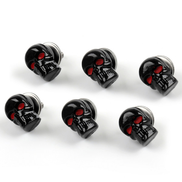 3PCs Skull License Plate Windshield Windscreen Bolts Screw, Black 3PCs Skull License Plate Windshield Windscreen Bolts Screw, Black