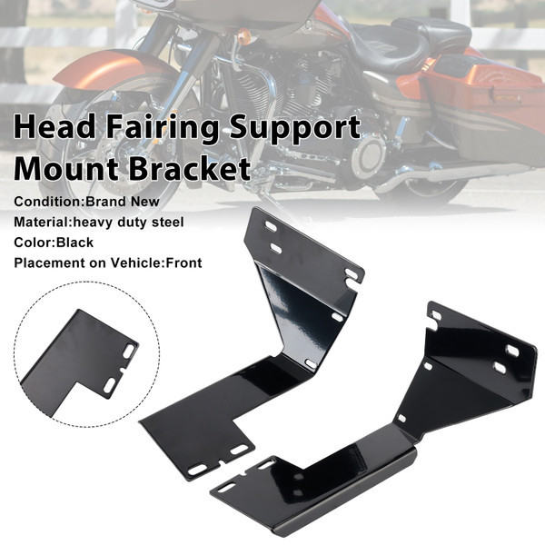 1998-2013 Harley-Davidson Road Glide Head Fairing Support Mount Bracket Black Generic 1998-2013 Harley-Davidson Road Glide Head Fairing Support Mount Bracket Black Generic