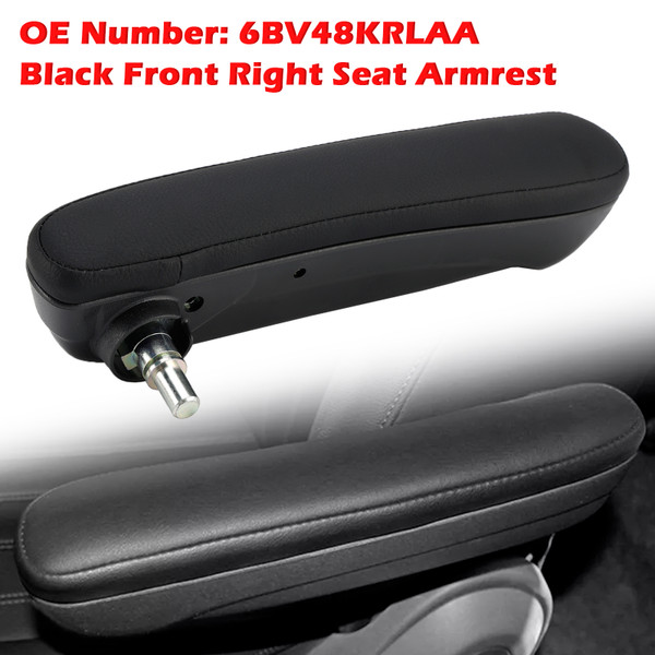 2016-2019 Fiat 500 Abarth Front Right Seat Armrest 6BV48KRLAA Black Generic