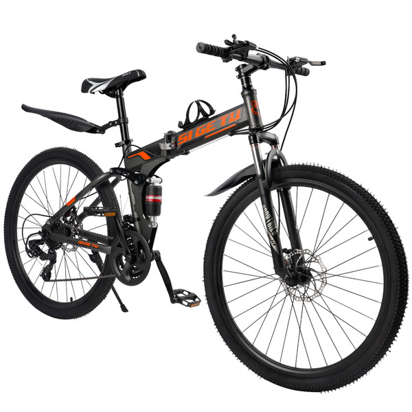 26" wheels 27 speed double disc brake folding mountain bike MTB for adults 26" wheels 27 speed double disc brake folding mountain bike MTB for adults