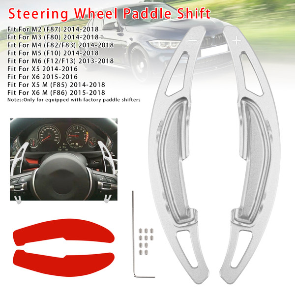 2013-2018 BMW M2 M3 M4 M5 M6 Steering Wheel Paddle Shifter Extension Aluminium Silver Generic