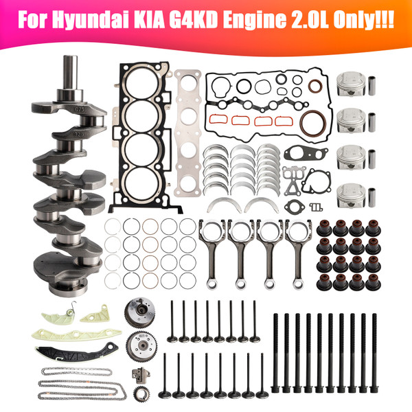2005-2010 Hyundai Tucson G4KD 2.0L Engine Overhaul Rebuild Kit Crankshaft Rods Timing Kit 23111-2G010 Generic 2005-2010 Hyundai Tucson G4KD 2.0L Engine Overhaul Rebuild Kit Crankshaft Rods Timing Kit 23111-2G010 Generic
