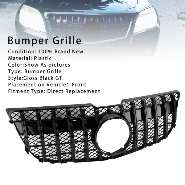 2013-2015 Mercedes Benz GLK X204 Front Grille Gloss Black Generic 2013-2015 Mercedes Benz GLK X204 Front Grille Gloss Black Generic