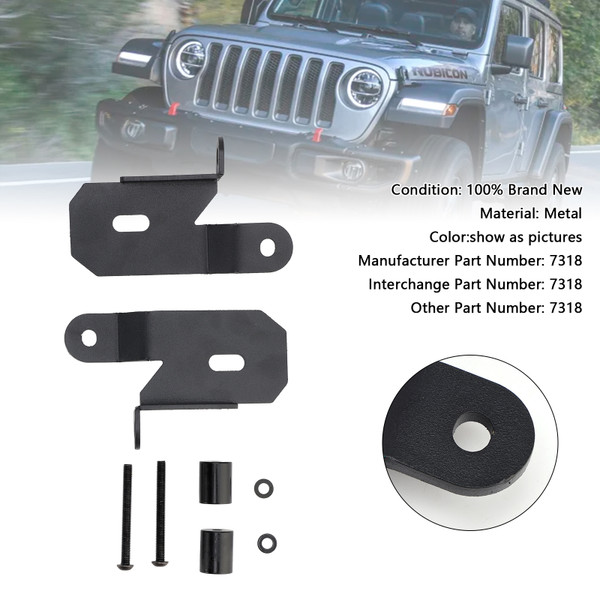 2018-2019 Jeep Wrangler JL A-Pillar Black Light Mount Brackets 7318 Generic 2018-2019 Jeep Wrangler JL A-Pillar Black Light Mount Brackets 7318 Generic