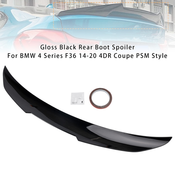 2014-2020 BMW F36 4 Series 4 Door Gran Coupe Models Rear Boot Spoiler Gloss Black PSM Style Generic