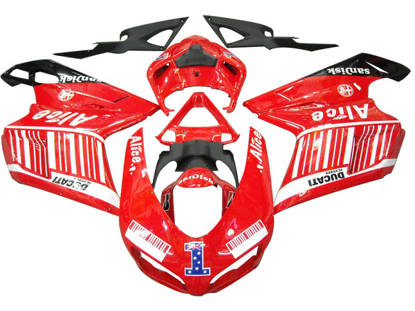 Fairings Ducati 1098 1198 848 Red Alice Racing (2007-2011) Fairings Ducati 1098 1198 848 Red Alice Racing (2007-2011)
