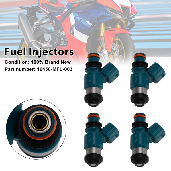 2008-2023 Honda CBR1000RR VFR1200F 4PCS Fuel Injectors 16450-MFL-003 Generic