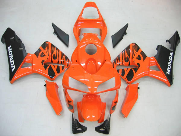 Fairings Honda CBR 600 RR Orang & Black Flame Racing (2003-2004) Fairings Honda CBR 600 RR Orang & Black Flame Racing (2003-2004)