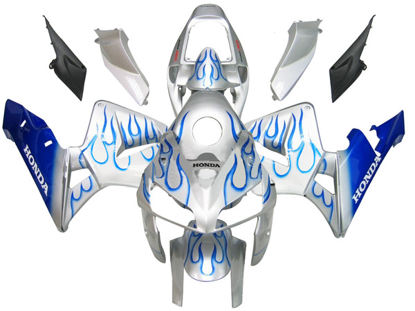 Fairings Honda CBR 600 RR Silver & Blue Flame Racing (2005-2006) Fairings Honda CBR 600 RR Silver & Blue Flame Racing (2005-2006)