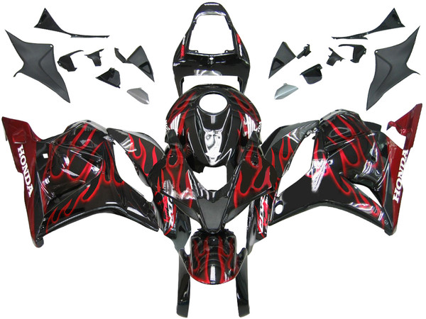 Fairings Honda CBR 600 RR Black & Red Flame Racing (2009-2012) Fairings Honda CBR 600 RR Black & Red Flame Racing (2009-2012)