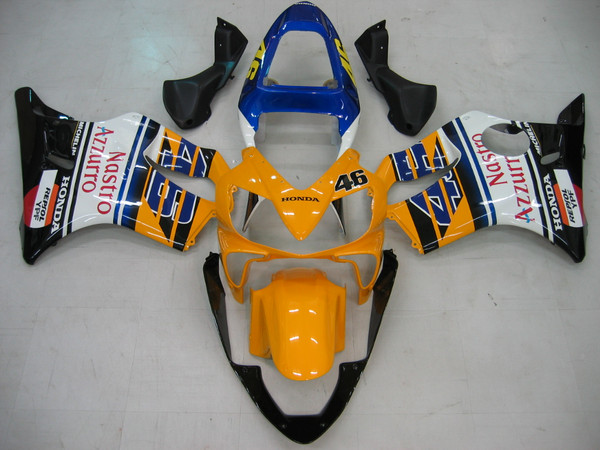 Fairings Honda CBR 600 F4i Yellow No.46 Azzurro Racing (2001-2003)
