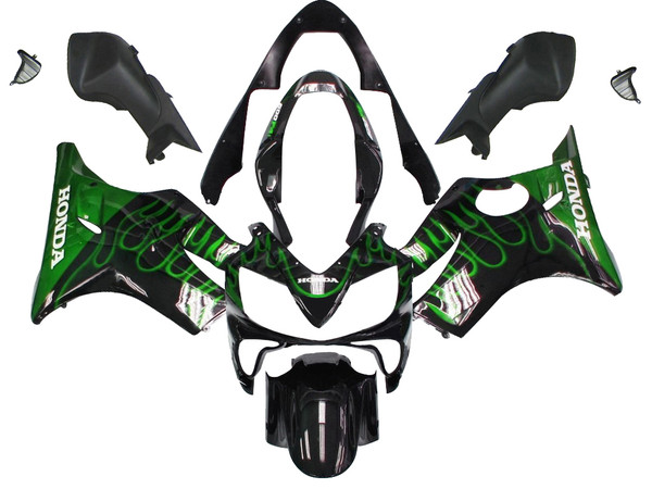 Fairings Honda CBR 600 F4i Black & Green Flame Racing (2004-2007) Fairings Honda CBR 600 F4i Black & Green Flame Racing (2004-2007)
