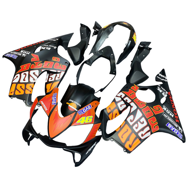 2004-2007 Honda CBR 600 F4i Amotopart Fairings Black Valentino Rossi Racing Customs Fairing