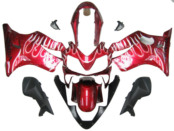 Fairings Honda CBR 600 F4i Cherry Red & White Flame Racing (2004-2007)