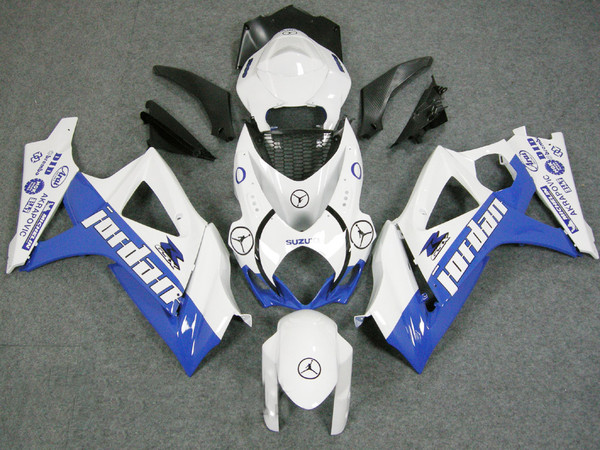 Fairings Suzuki GSXR 1000 White & Blue Jordan Racing  (2007-2008) Fairings Suzuki GSXR 1000 White & Blue Jordan Racing  (2007-2008)