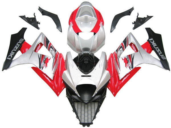 Fairings Suzuki GSXR 1000 Silver & Red GSXR Racing  (2007-2008) Fairings Suzuki GSXR 1000 Silver & Red GSXR Racing  (2007-2008)