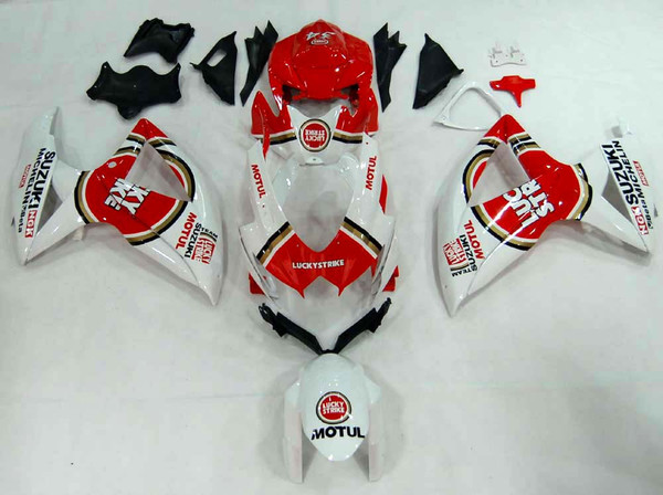 Fairings Suzuki GSXR 600 750 White Red Lucky Strike Racing  (2008-2009-2010) Fairings Suzuki GSXR 600 750 White Red Lucky Strike Racing  (2008-2009-2010)