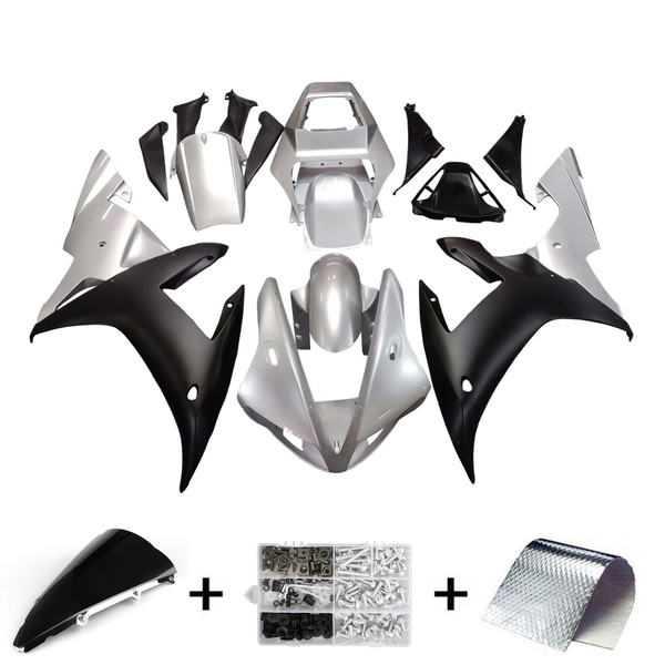 2002-2003 Yamaha YZF-R1 Silver Black R1 Racing Amotopart Fairings Customs Fairing