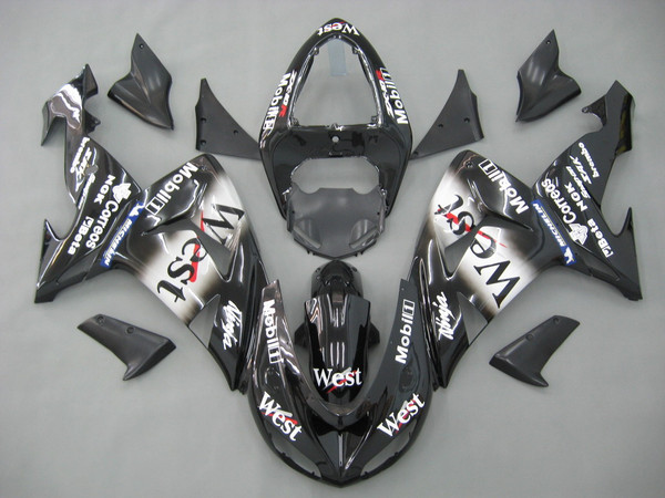 Fairings Kawasaki ZX 10R Black White West Racing (2006-2007) Fairings Kawasaki ZX 10R Black White West Racing (2006-2007)