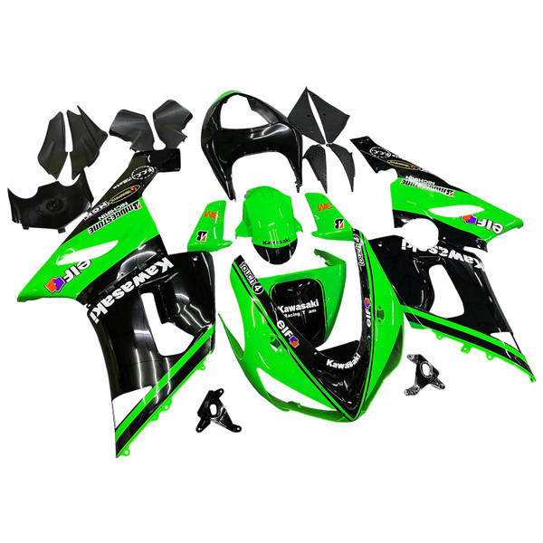 2005-2006 Kawasaki ZX6R 636 Amotopart Fairings Green Black Kawasaki Racing Customs Fairing 2005-2006 Kawasaki ZX6R 636 Amotopart Fairings Green Black Kawasaki Racing Customs Fairing
