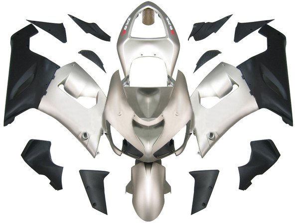 Fairings Kawasaki ZX6R 636 Matte Silver & Black Ninja Racing  (2005-2006) Fairings Kawasaki ZX6R 636 Matte Silver & Black Ninja Racing  (2005-2006)