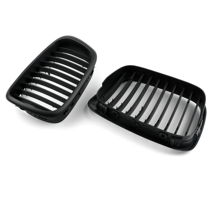Front Fence Grill Grille ABS Matt Mesh BMW 5-Series E39 (2001-2004) Matte Black