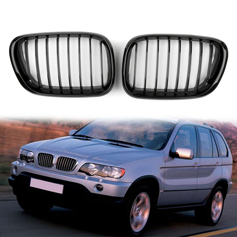 Kidney Grille BMW E53 X5 Series (1998-2003) Gloss Black