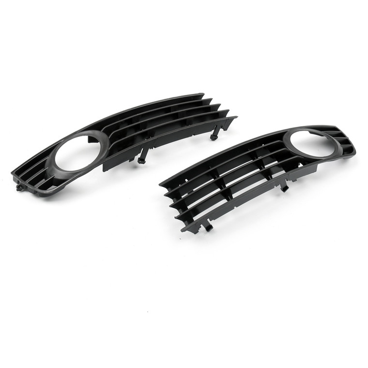 2 Pcs Low Bumper Fog Light Lamp Grille Grill Cover Audi A4 B6 (2002-2005) Black