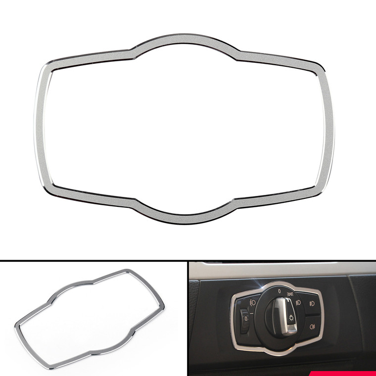 Dashboard Headlight Switch Button Frame Cover Trim For BMW 3 series E90 (08-12) Silver
