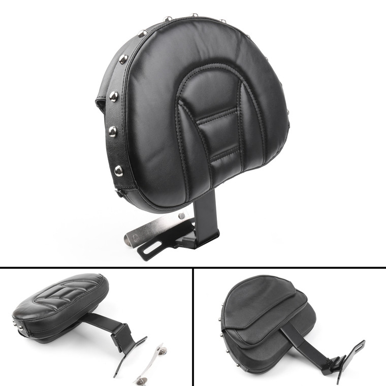 Driver Seat Rider Backrest Pad For Harley Fatboy FLSTF Heritage Softail (07-17) Black