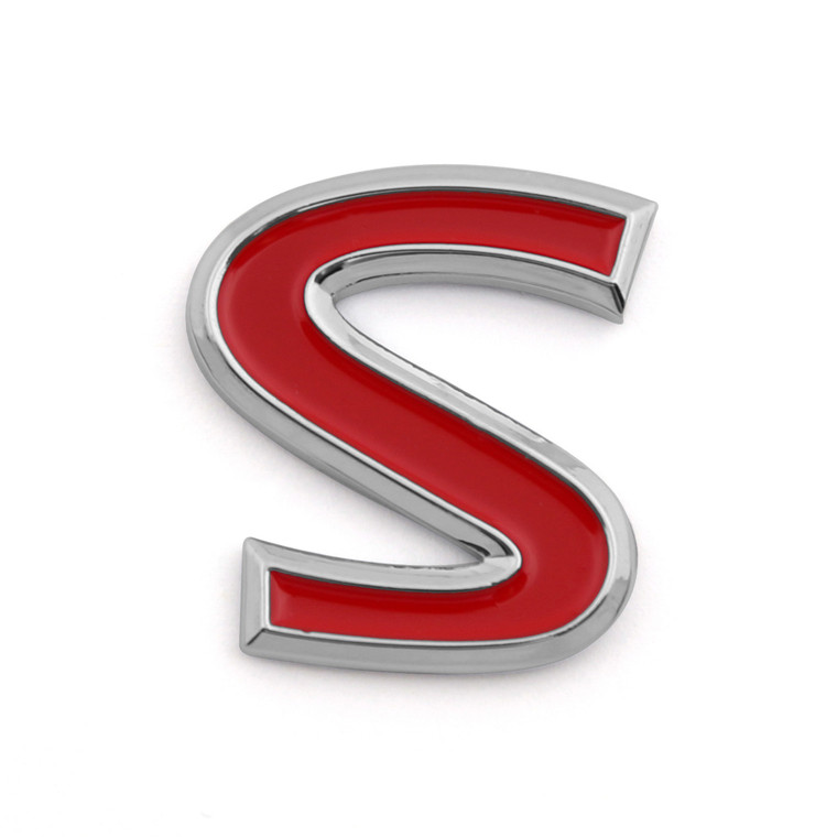 S Letter Benz Rear Boot Tailgate Emblem Badge Decal Universal, Red