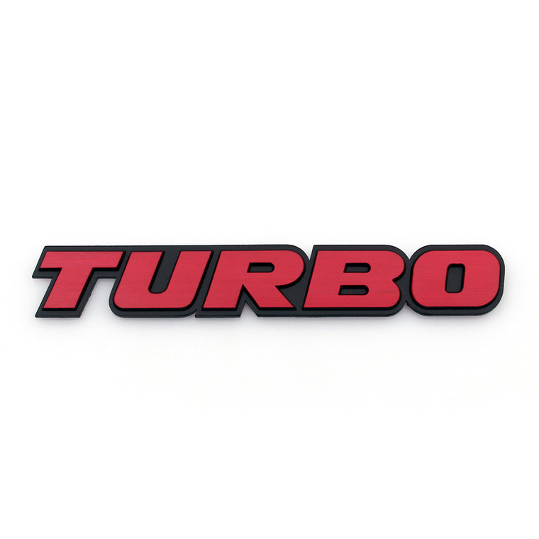 3D Aluminum Emblem Badge Sticker Decal for Turbo, Red
