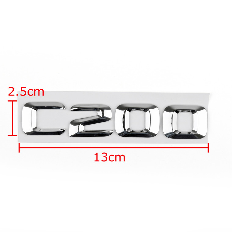 Rear Emblem Badge Letters C 200 C200 CDI CGI Kompressor for Benz, Chrome
