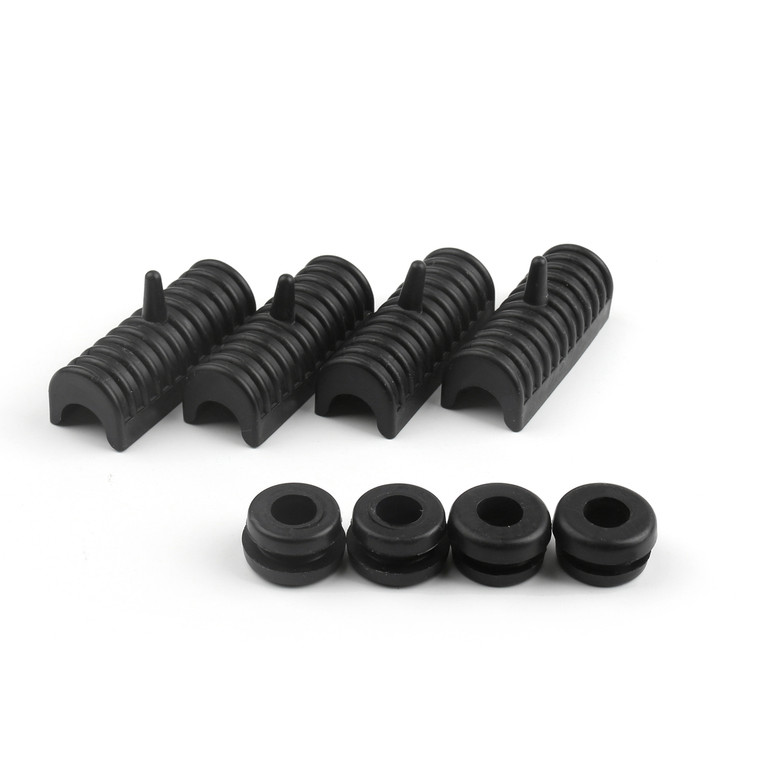 Rubber Grommets Support Cushion Harley Touring Glide Hard Saddle Bag, Black
