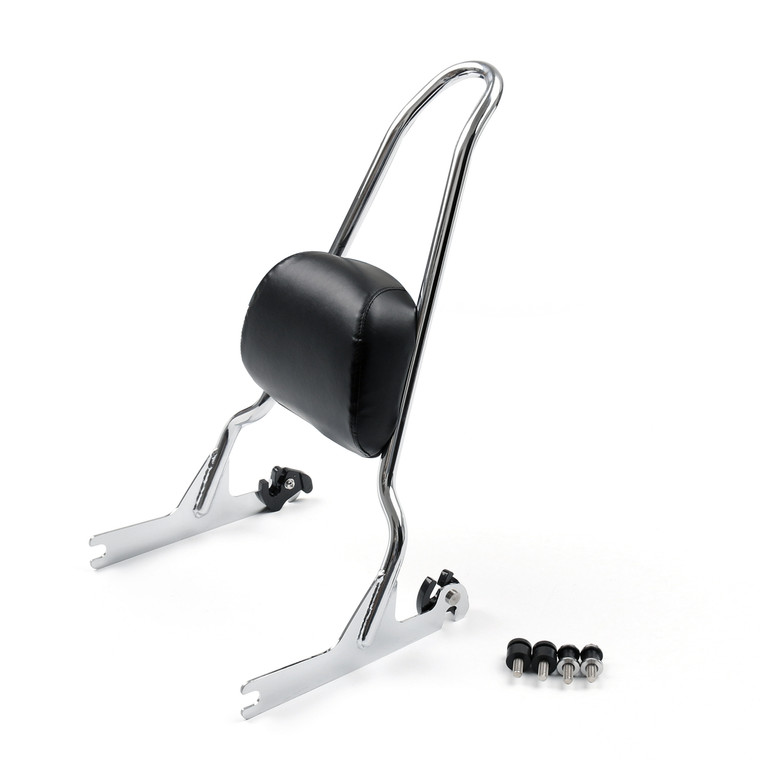 Rear Passenger Backrest Pad Sissy Bar Cushion For Softail Fatboy 2007-16 Chrome