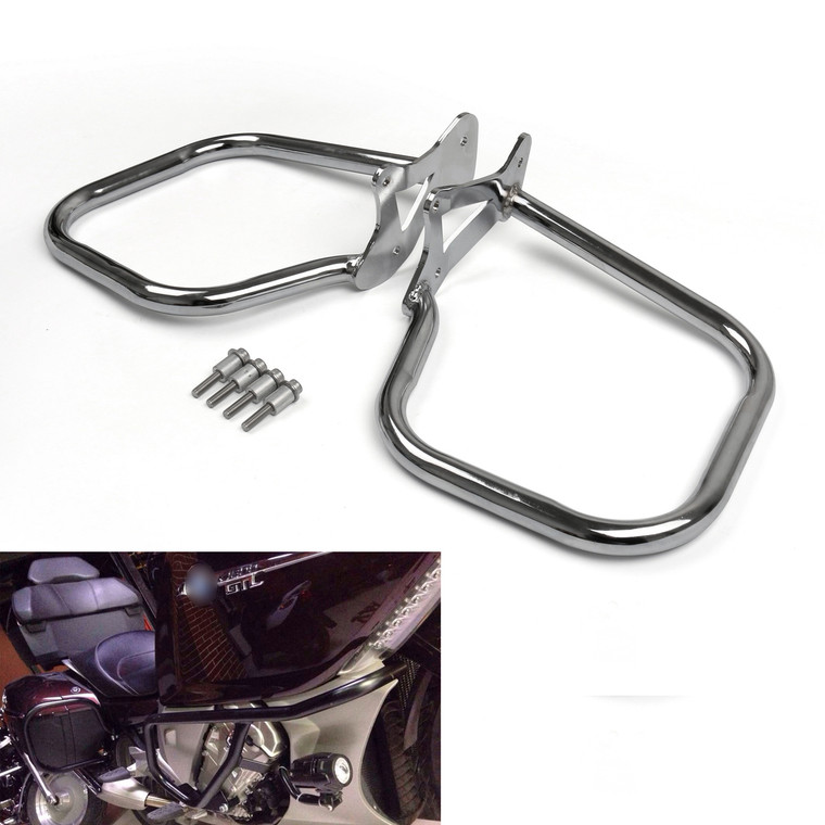 Pannier Saddlebag Guard Crash Bar Set BMW K1600GTL K1600GT (2011-2014) Chrome