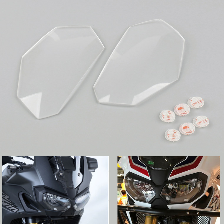 Front Headlight Lens Covers Guard For Honda CRF1000L Africa Twin 16-17 Clear