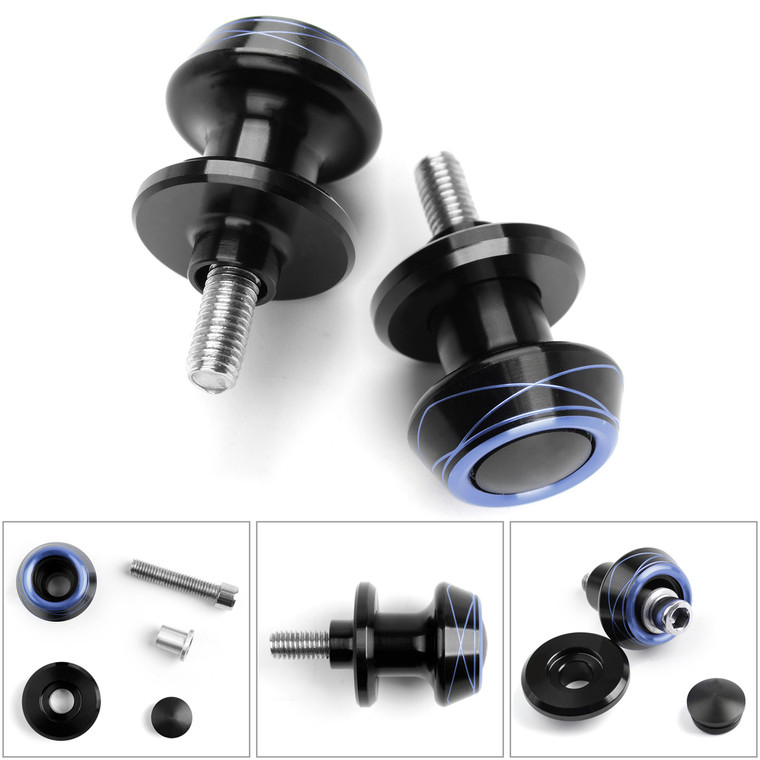 1 Pair 8mm Moto CNC Swingarm Swing Arm Spools Spool Sliders For Suzuki Honda Blue