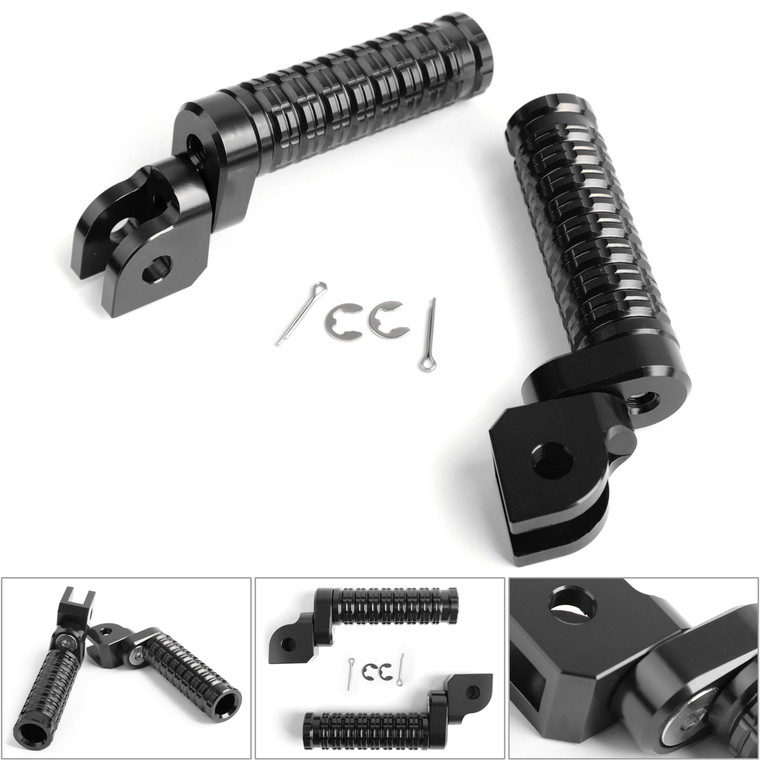 CNC Front Foot Pegs For SUZUKI GSXR 600 750 1000 HONDA CBR300R CBR600RR Black
