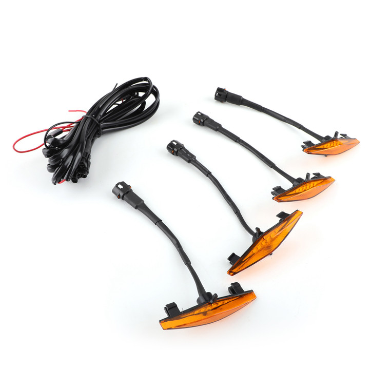 Clip-On Grille LED Lights for Toyota 4Runner TRD Pro 2014-2019 Amber 4pcs/Set