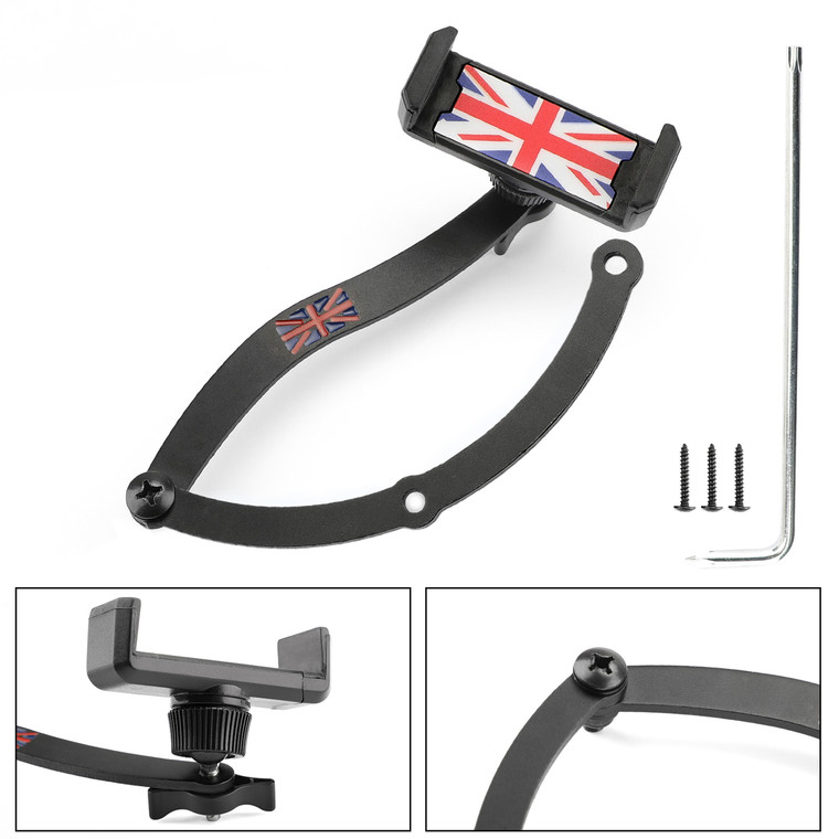 Union Jack Car Cell Phone Mount Folding Holder For Mini Cooper R55 R56 R57 R60 R61 Red