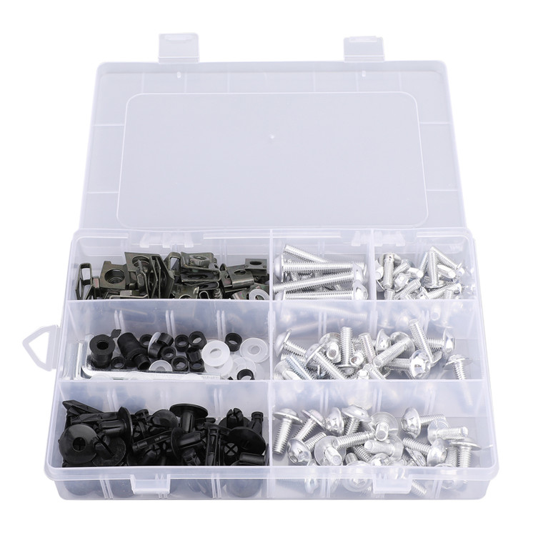 Fairing Bolt Kit Bodywork Screws for Kawasaki Concours 14 ER-6N GPz1100 Ninja 1000 300 500R 650R H2 ZX10R ZX11 ZX12R ZX14R ZX6R ZX7R ZX9R Versys 650 Zephyr 550 750 Silver