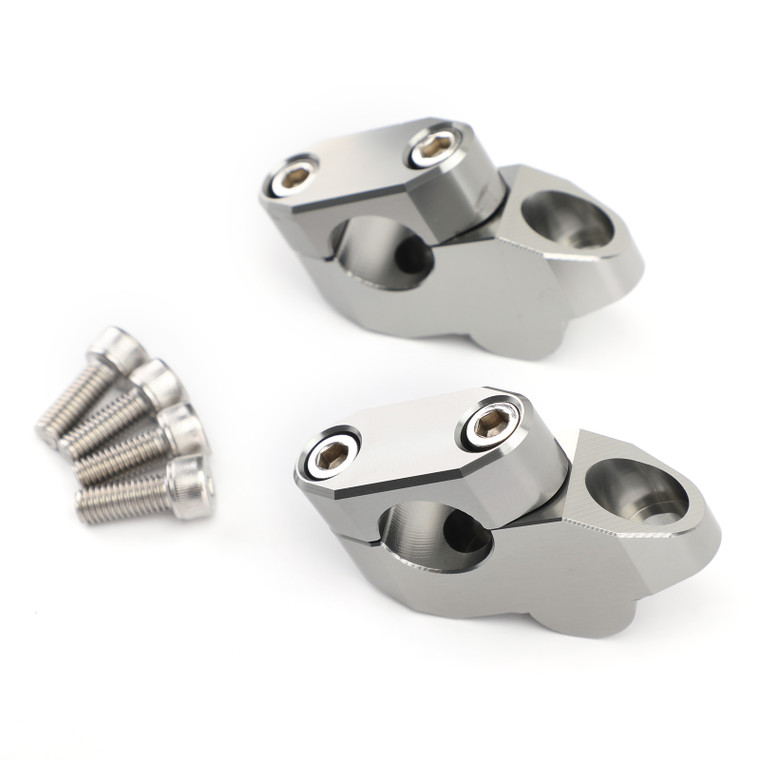 Billet Aluminum 7/8" Handlebar Risers Extensions Kit 22mm For 22mm 7/8 Handlebar Motorcycle Titanium