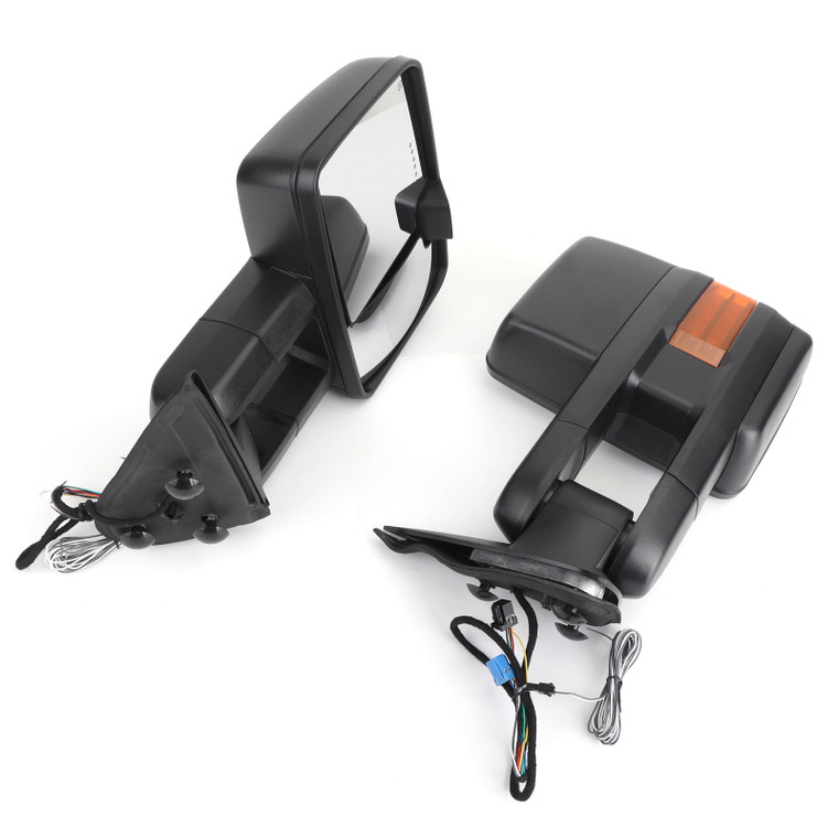 Power Heated Extending Towing View Mirror+LED Signal For GMC Sierra 1500 03-06 Sierra Classic 07 GMC Yukon XL 1500 02-06 Black