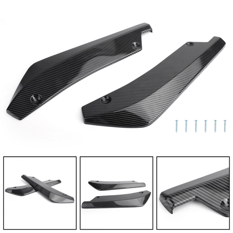 Rear Bumper Fin Canard Splitter Diffuser Valence Spoiler Lip Carbon